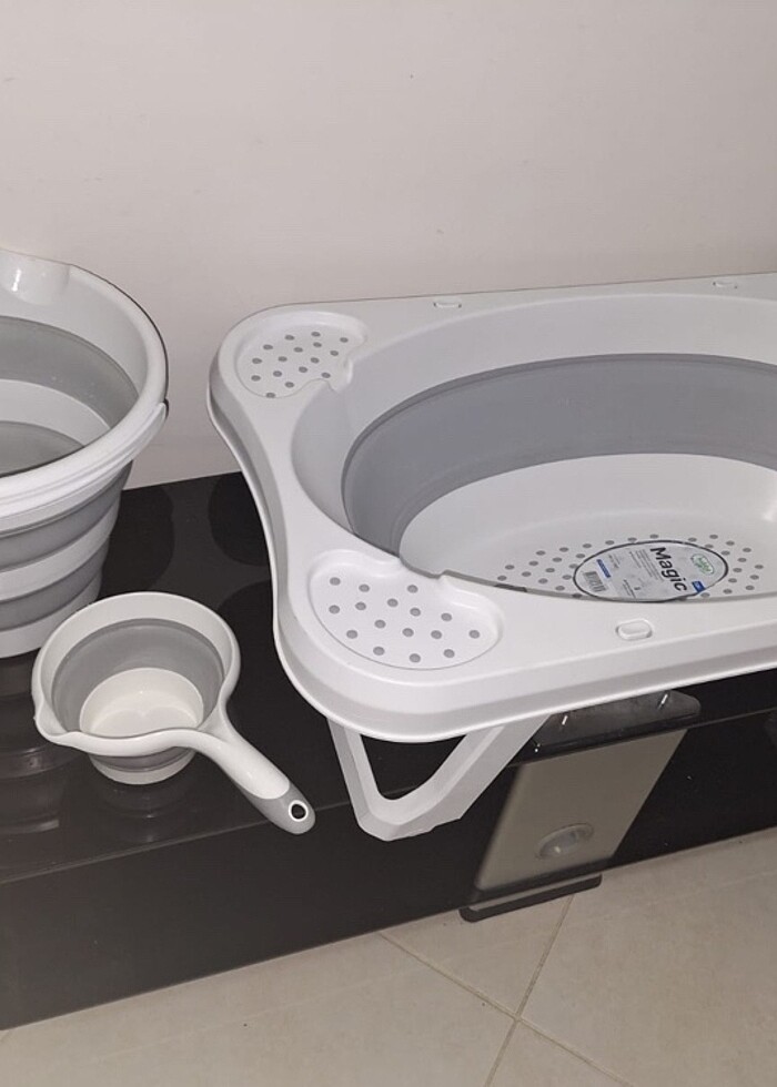 Katlanır bebek yıkama banyo seti - Görsel 2