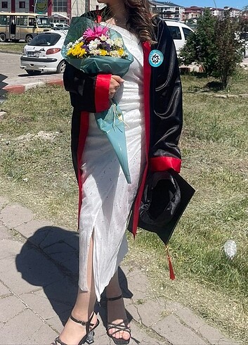 Midi beyaz elbise - Görsel 2