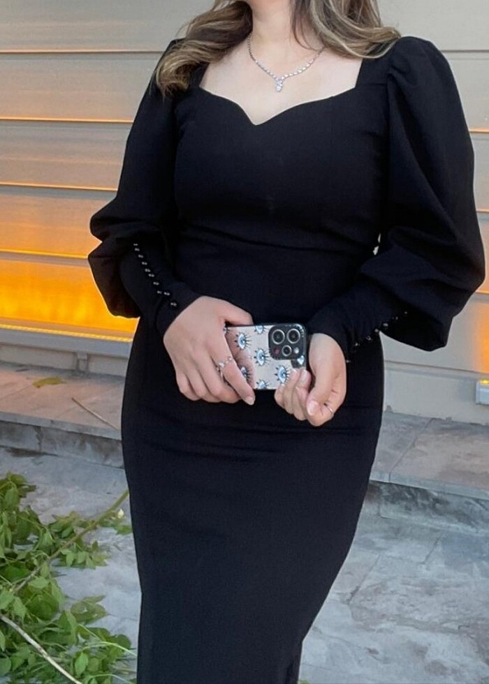 Siyah abiye elbise - Görsel 2