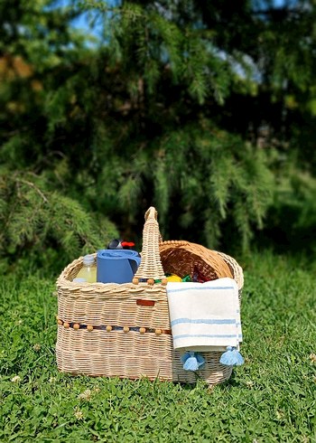Diğer Hasır Rattan Piknik Sepeti El Yapımı