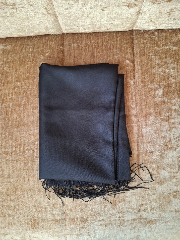 Kadın Püsküllü İpek Şal - Bohem Tarz - Görsel 4