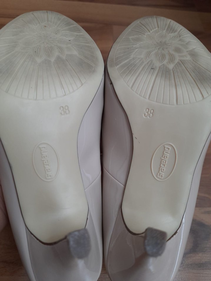 bej topuklu ayakkabı - Görsel 5