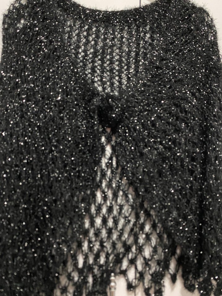 Kadın Siyah Örgü Bolero şal - Görsel 2