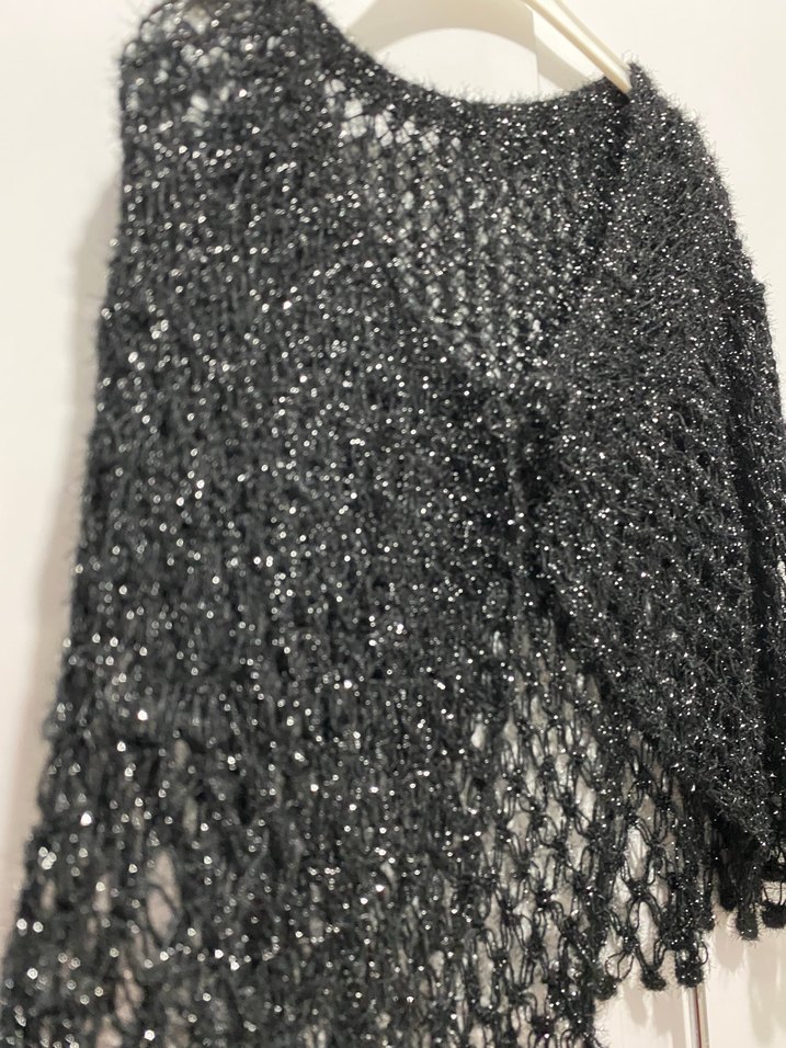 Kadın Siyah Örgü Bolero şal - Görsel 4