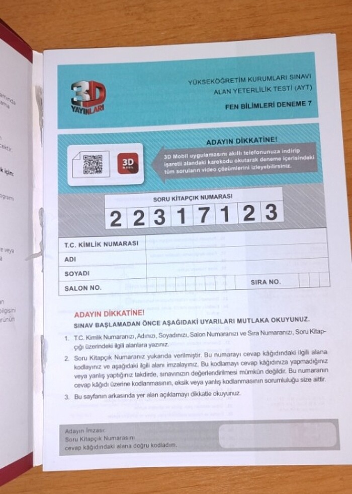 3D ayt fen bilimleri branş denemeleri  - Görsel 2