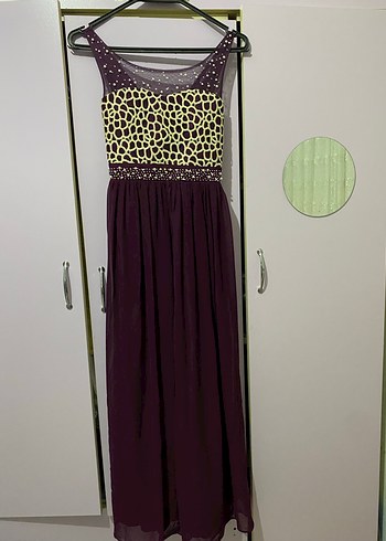 Mor Uzun Abiye kız çocuk - Görsel 2