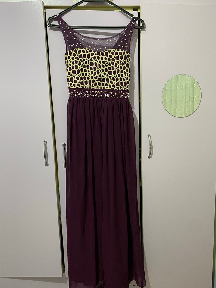 Mor Uzun Abiye kız çocuk - Görsel 3