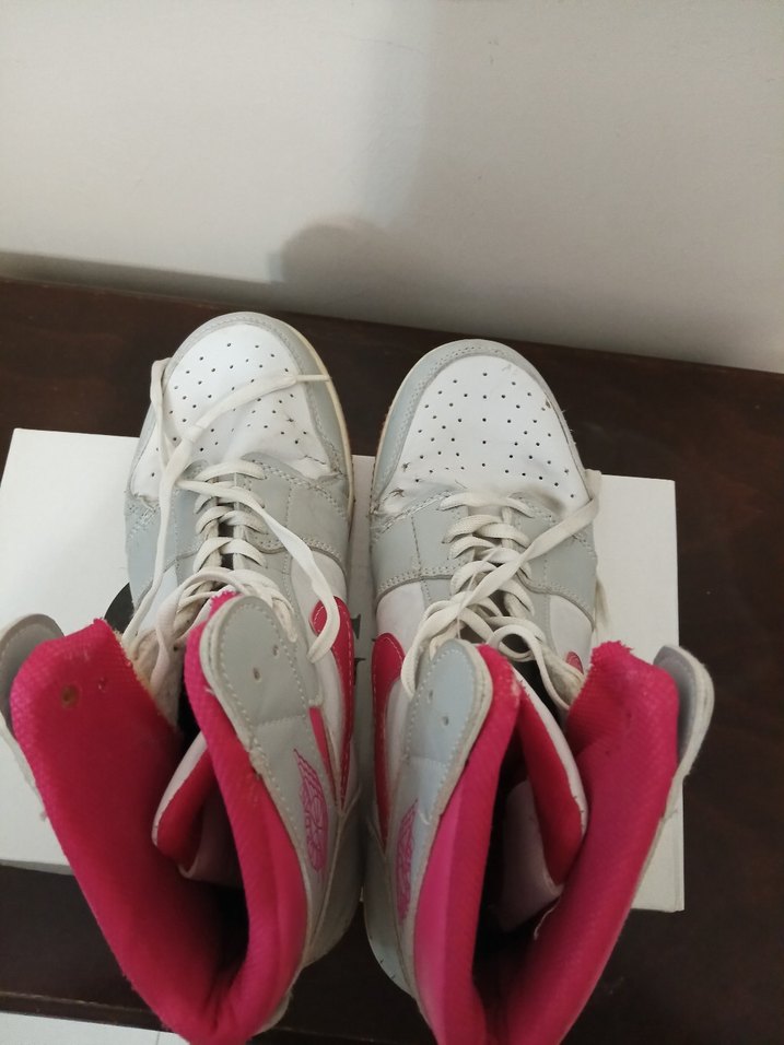 Pembe Gri Yüksek Top Kadın Spor Ayakkabı - Görsel 3