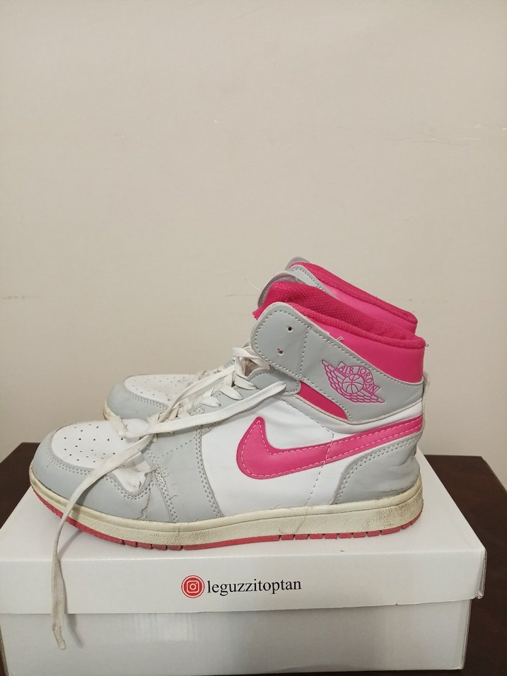 Pembe Gri Yüksek Top Kadın Spor Ayakkabı - Görsel 2