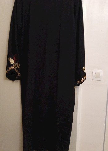 Bordo Nakışlı Uzun Bohem Elbise - Görsel 3