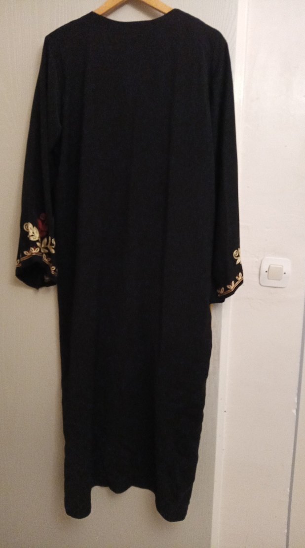 Bordo Nakışlı Uzun Bohem Elbise - Görsel 3