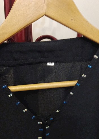 Boncuk İşlemeli Siyah Uzun Elbise - Görsel 4