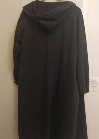 çıtçıtlı Siyah Uzun Kadın hırka - Görsel 4