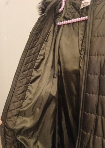 Kemerli Siyah Uzun Kadın Kışlık Mont - Görsel 7