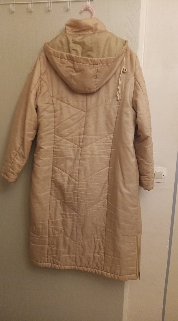 Uzun Bej Kadın mont - Görsel 4