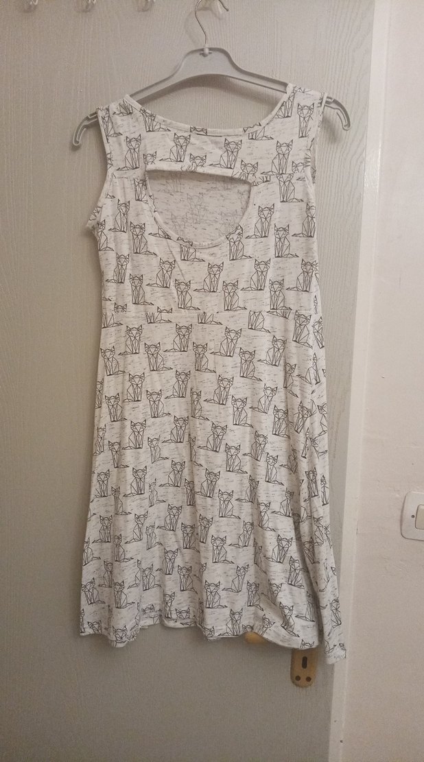 Gri kedi Baskılı elbise - Görsel 3