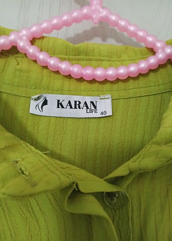 Yeşil Uzun Kollu Pliseli Keten Elbise - Görsel 3