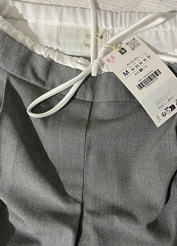 Zara ZARA ÇİFT BEL BANTLI WIDE LEG PANTOLON