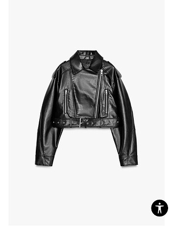 ZARA SUNİ DERİ CROP BIKER CEKET