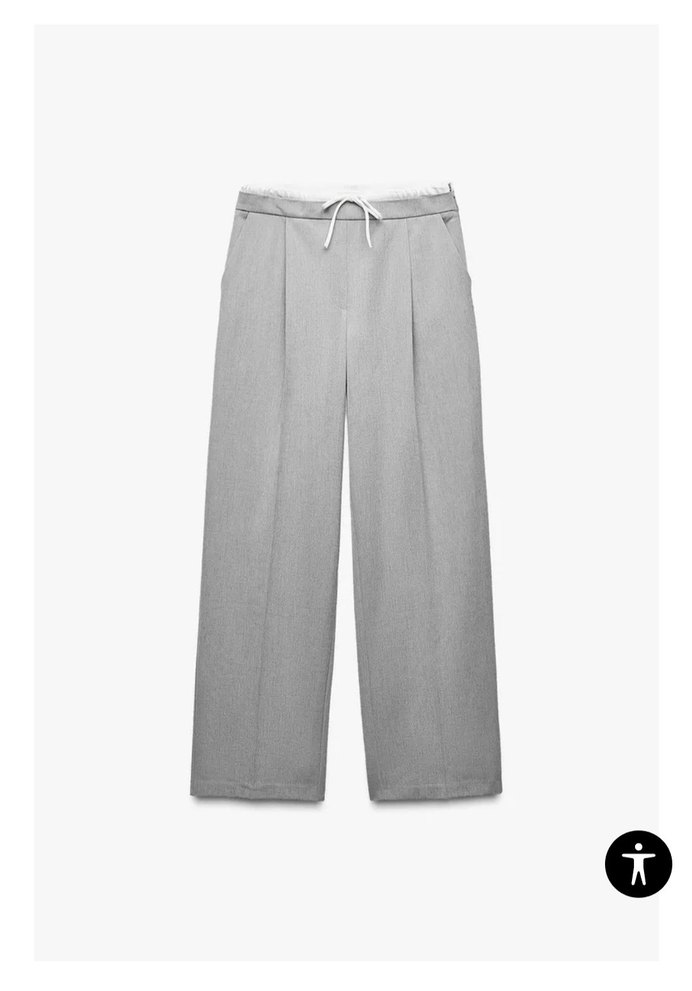 ZARA ÇİFT BEL BANTLI WIDE LEG PANTOLON - Görsel 2