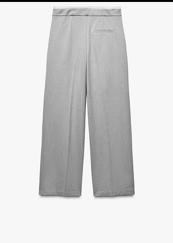 ZARA ÇİFT BEL BANTLI WIDE LEG PANTOLON - Görsel 3