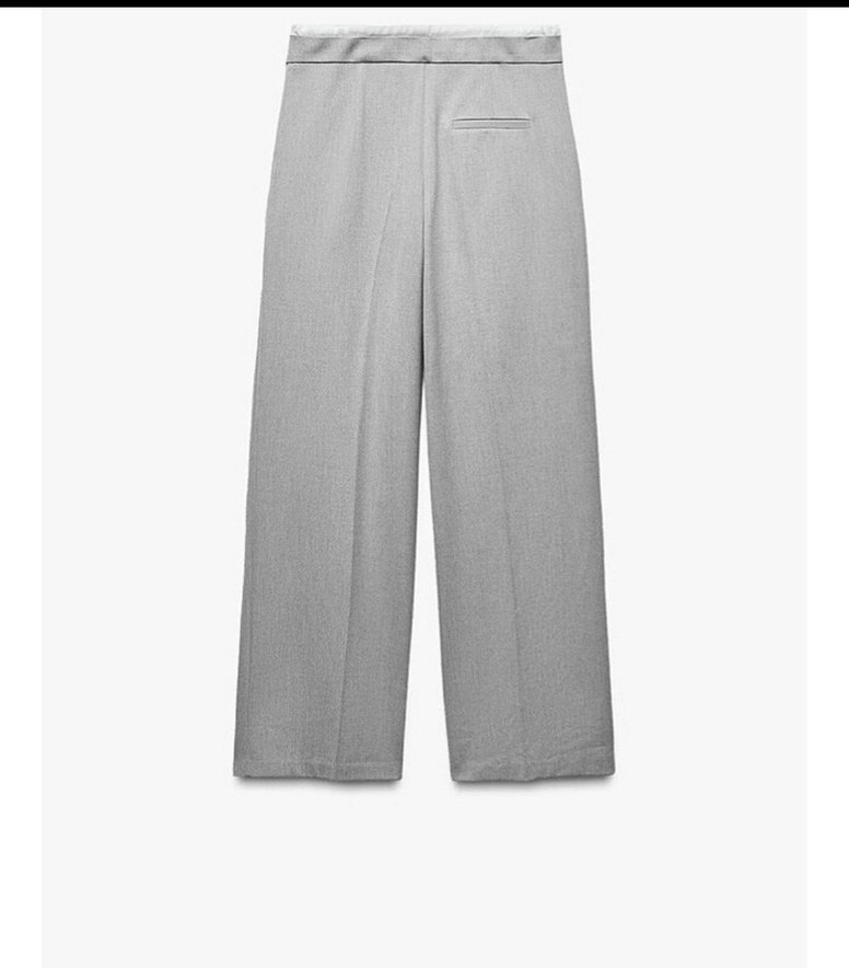 ZARA ÇİFT BEL BANTLI WIDE LEG PANTOLON - Görsel 3