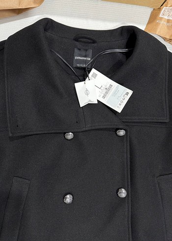 STRADİVARİUS DİK YAKA KRUVAZE YUMUŞAK EFEKTLİ CEKET - Görsel 9