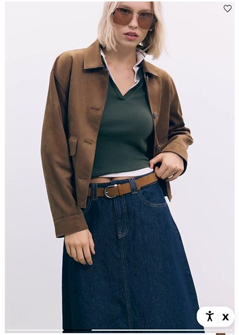 STRADİVARİUS CEPLİ SUNİ SÜET CEKET - Görsel 4