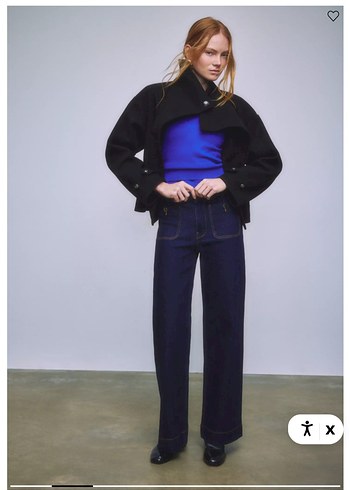 STRADİVARİUS DİK YAKA KRUVAZE YUMUŞAK EFEKTLİ CEKET - Görsel 4