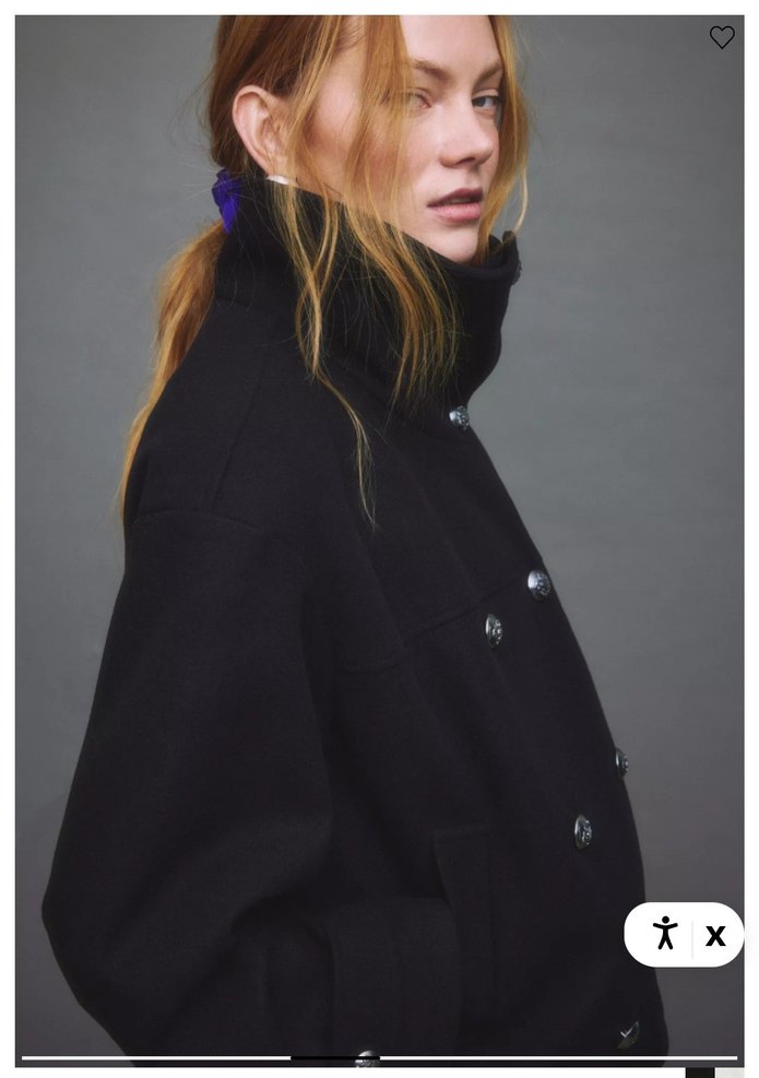 STRADİVARİUS DİK YAKA KRUVAZE YUMUŞAK EFEKTLİ CEKET - Görsel 3