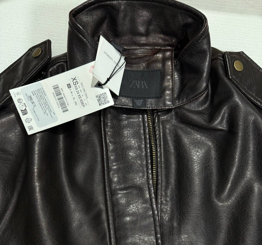 ZARA SUNİ DERİ CEKET OMUZ TRABZANLI - Görsel 4