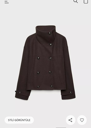 STRADİVARİUS YUMUŞAK DOKUNUŞLU KRUVAZE DİK YAKA CEKET - Görsel 6