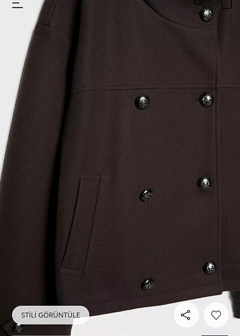 STRADİVARİUS YUMUŞAK DOKUNUŞLU KRUVAZE DİK YAKA CEKET - Görsel 8