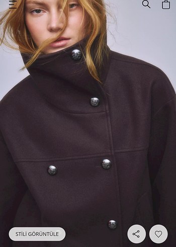 STRADİVARİUS YUMUŞAK DOKUNUŞLU KRUVAZE DİK YAKA CEKET - Görsel 4