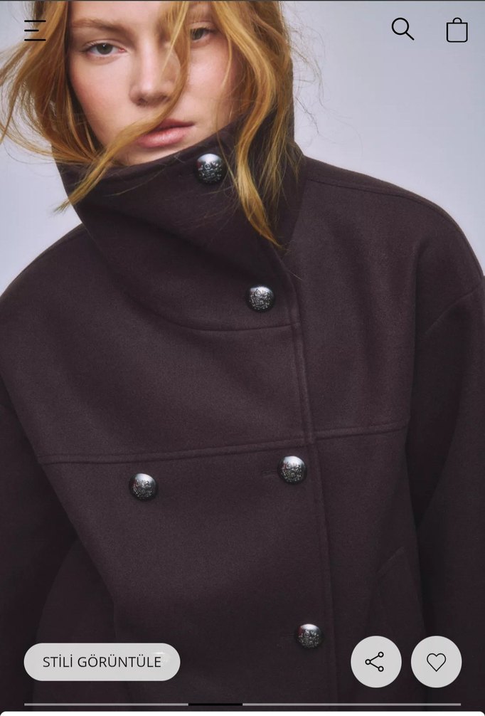 STRADİVARİUS YUMUŞAK DOKUNUŞLU KRUVAZE DİK YAKA CEKET - Görsel 4