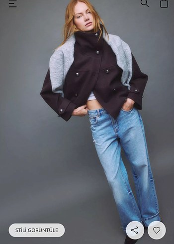 STRADİVARİUS YUMUŞAK DOKUNUŞLU KRUVAZE DİK YAKA CEKET - Görsel 4