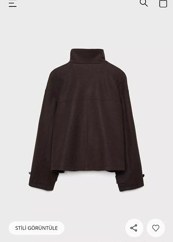 STRADİVARİUS YUMUŞAK DOKUNUŞLU KRUVAZE DİK YAKA CEKET - Görsel 7