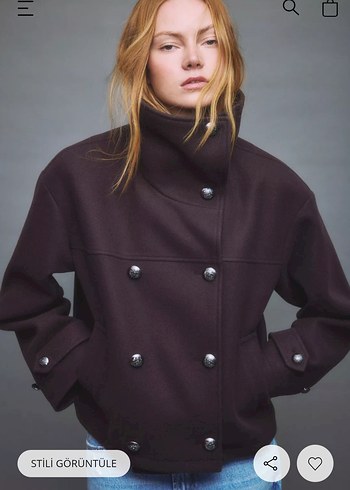 STRADİVARİUS YUMUŞAK DOKUNUŞLU KRUVAZE DİK YAKA CEKET - Görsel 2