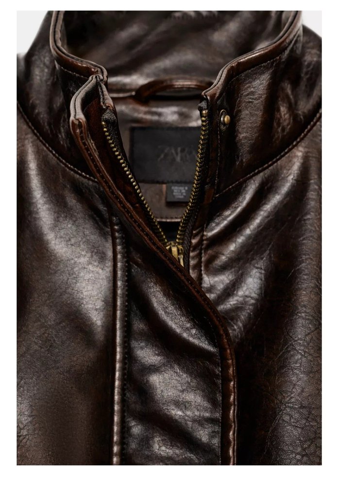 ZARA SUNİ DERİ CEKET OMUZ TRABZANLI - Görsel 3