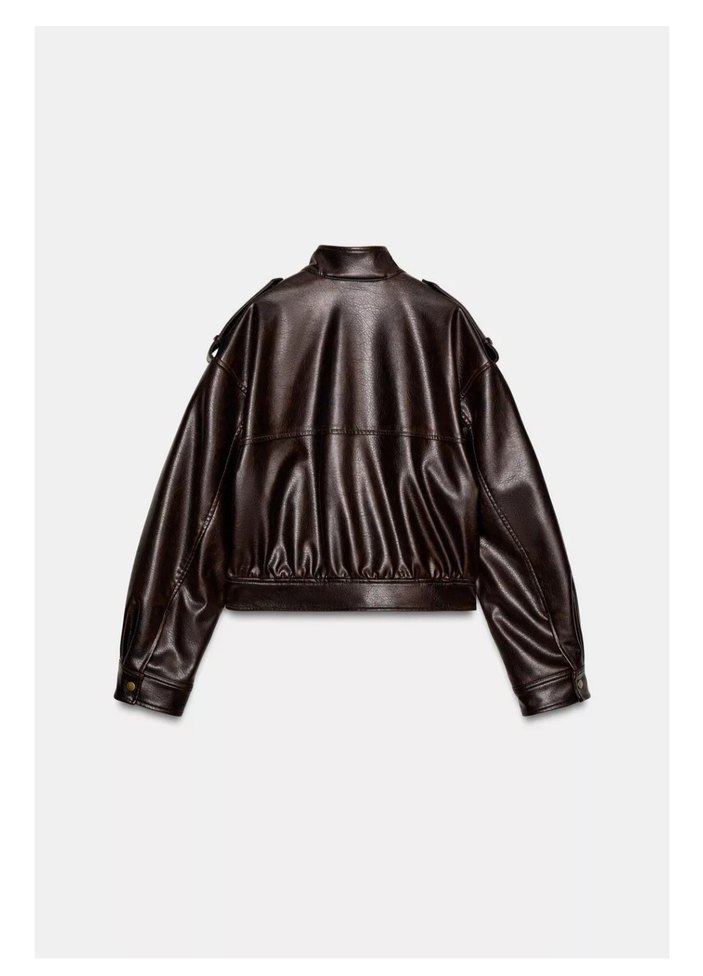 ZARA SUNİ DERİ CEKET OMUZ TRABZANLI - Görsel 2