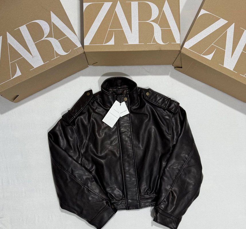 ZARA SUNİ DERİ CEKET OMUZ TRABZANLI - Görsel 5