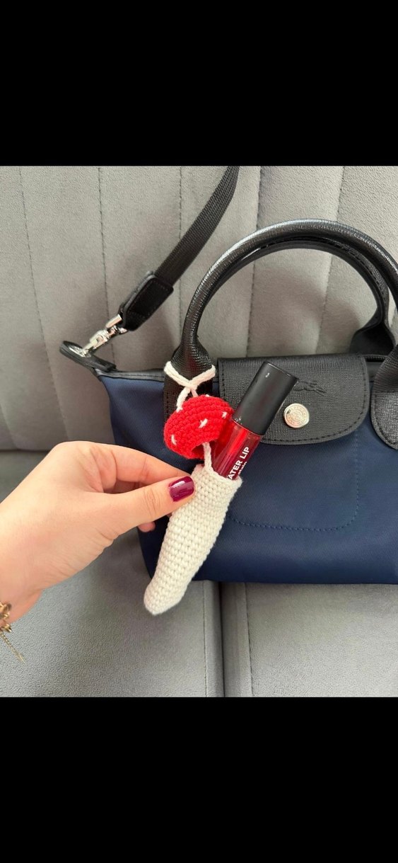 mantar lip gloss çanta charmı - Görsel 3