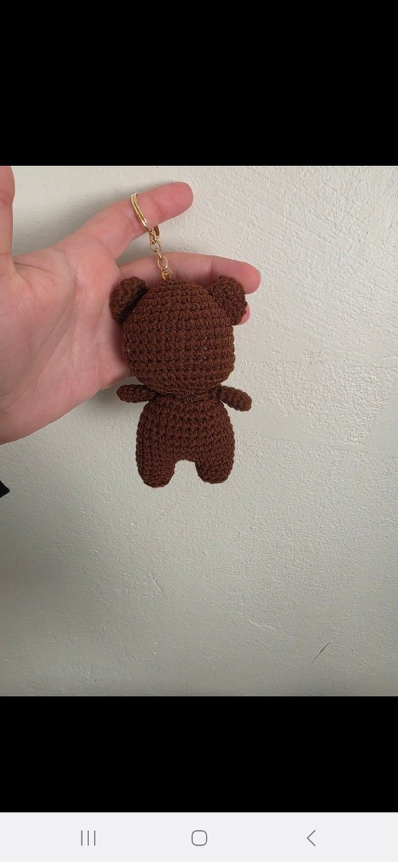 Örgü Kahverengi Ayıcık Anahtarlık - Görsel 2