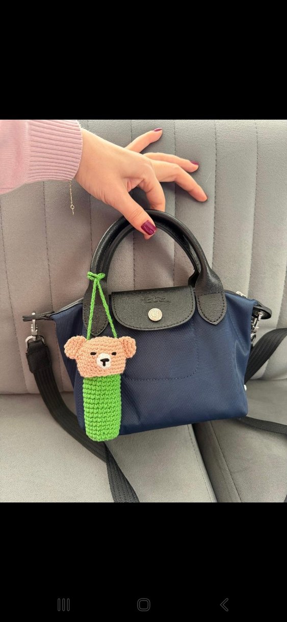 Lip Gloss  Örgü Ayıcık Kılıf çanta charmı - Görsel 2