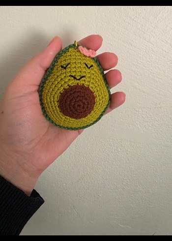Renkli Örgü Avokado Anahtarlık - Görsel 2