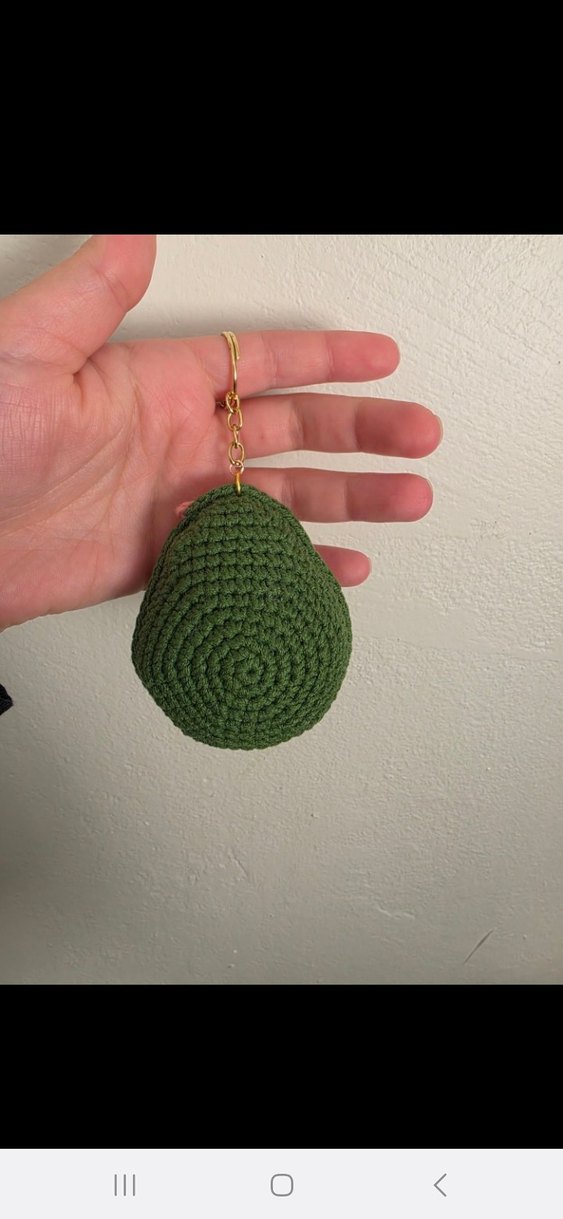Renkli Örgü Avokado Anahtarlık - Görsel 3