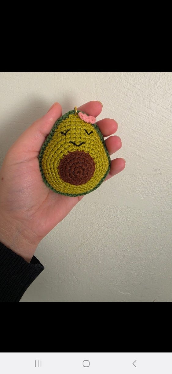 Renkli Örgü Avokado Anahtarlık - Görsel 2