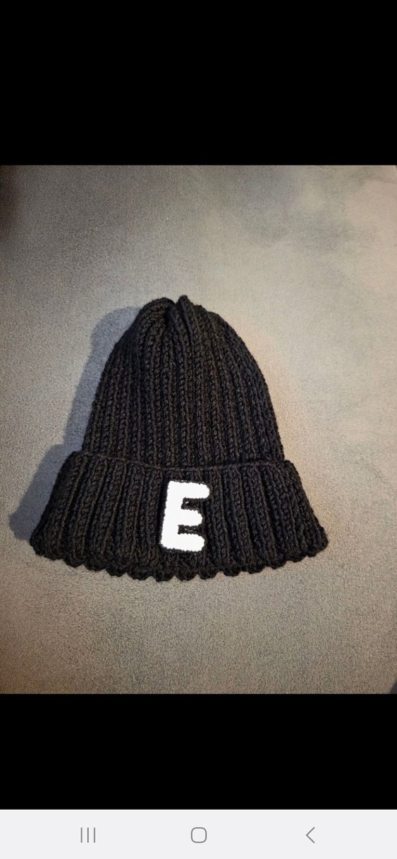 Kadın Siyah Örgü Bere E Harfi Nakışlı - Görsel 2