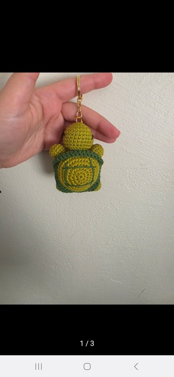 El Örgüsü Yeşil Kaplumbağa Anahtarlık - Görsel 3