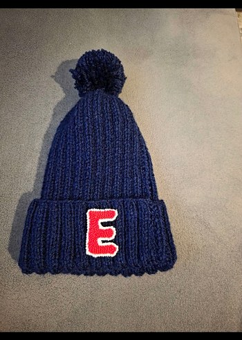 Kadın Mavi Örgü Ponponlu Bere - Görsel 2